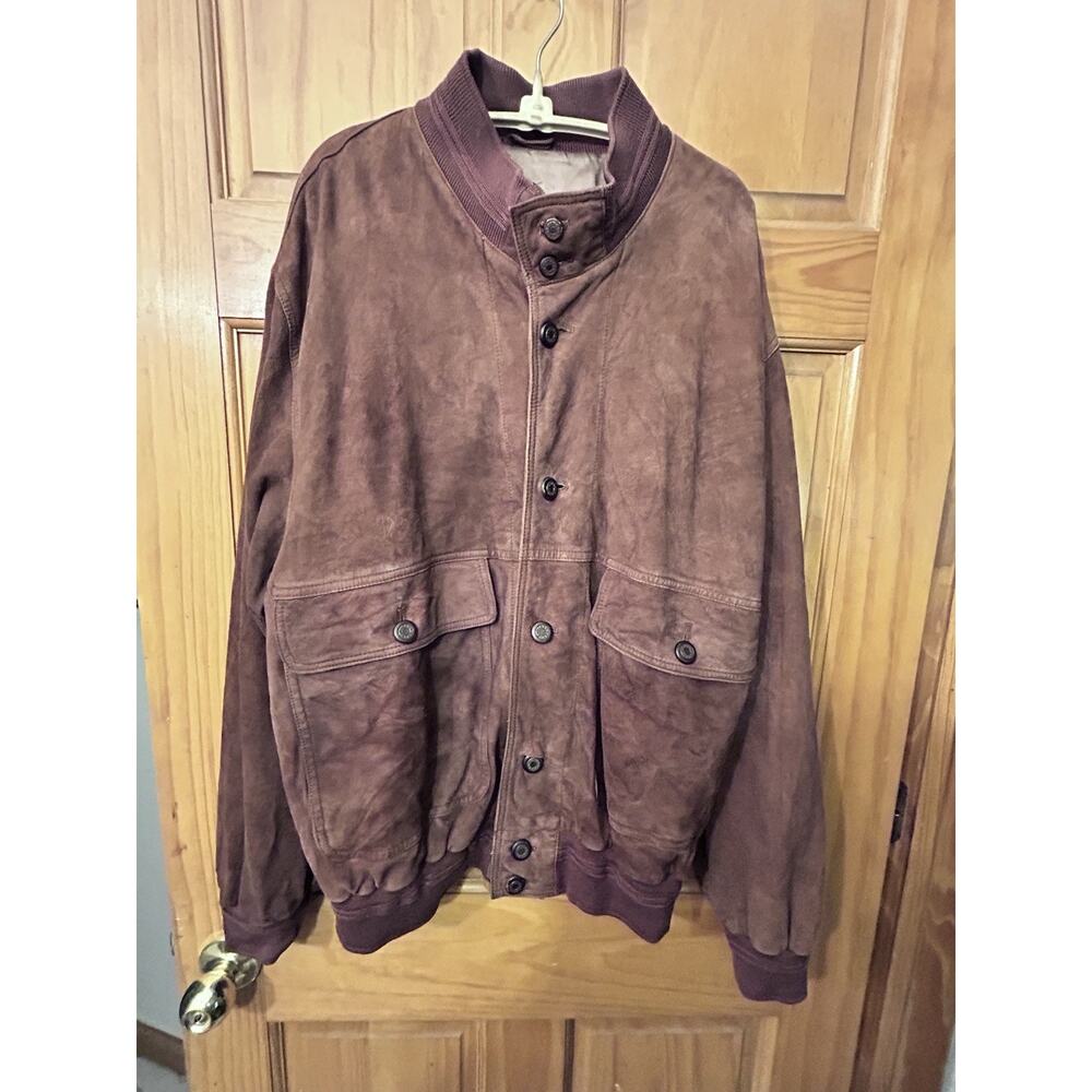 Mens Paul & Shark Yachting Tan Suede Leather Bomber Blouson Size L